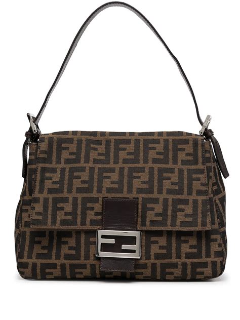 fendi baguette iconic canvas shoulder bag|fendi old baguette 1990.